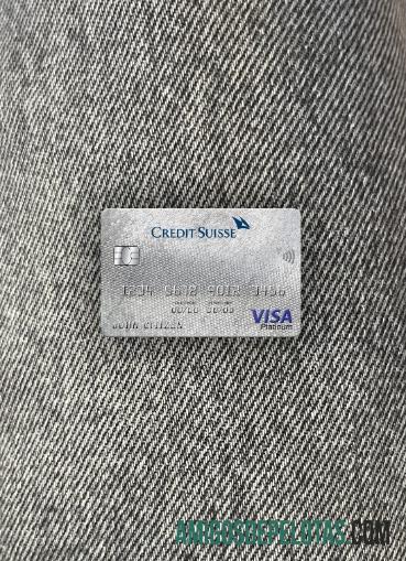 Suíça Credit Suisse Bank Visa Platinum Cartão Photolook Frente amostra